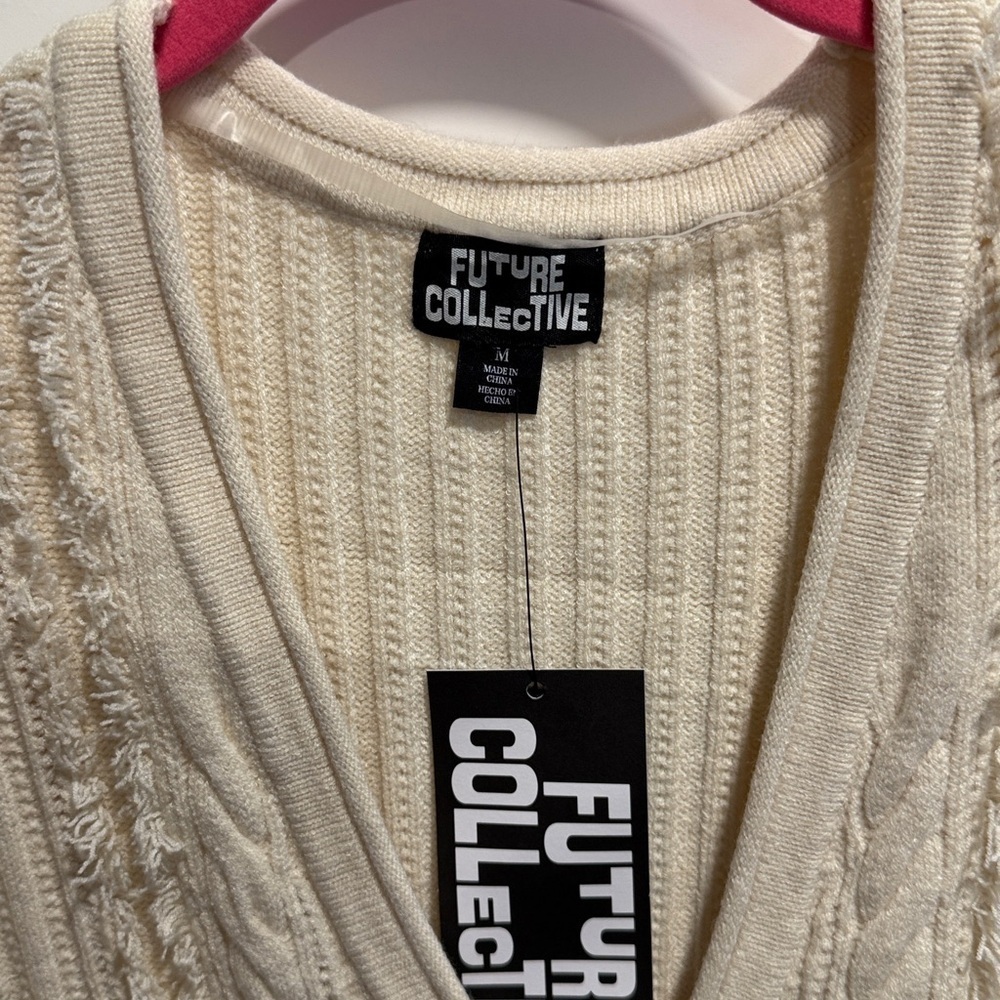Women's Cream Cable Knit Cardigan Target Future Collective NEW - Picture 8 of 10